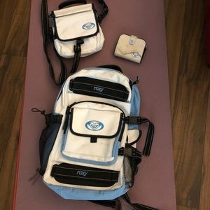 Roxy used backpack purse and wallet